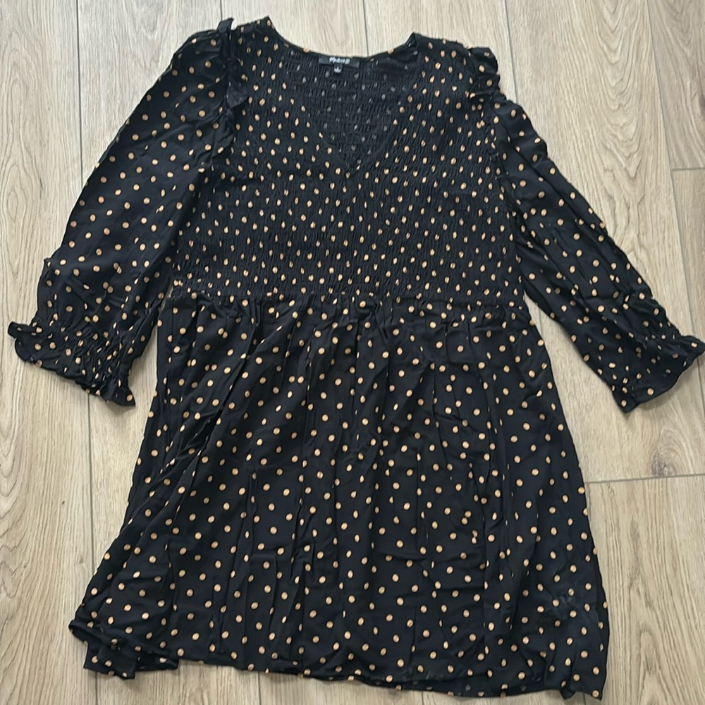 Madewell Polka Dot Smocked Dress